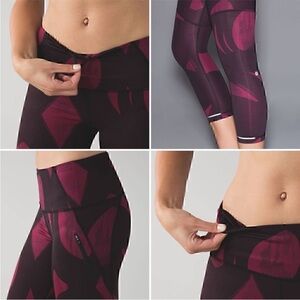 Lululemon Athletica All Sport Crop In Back
Spin Stroke Dashing Purple Black 6